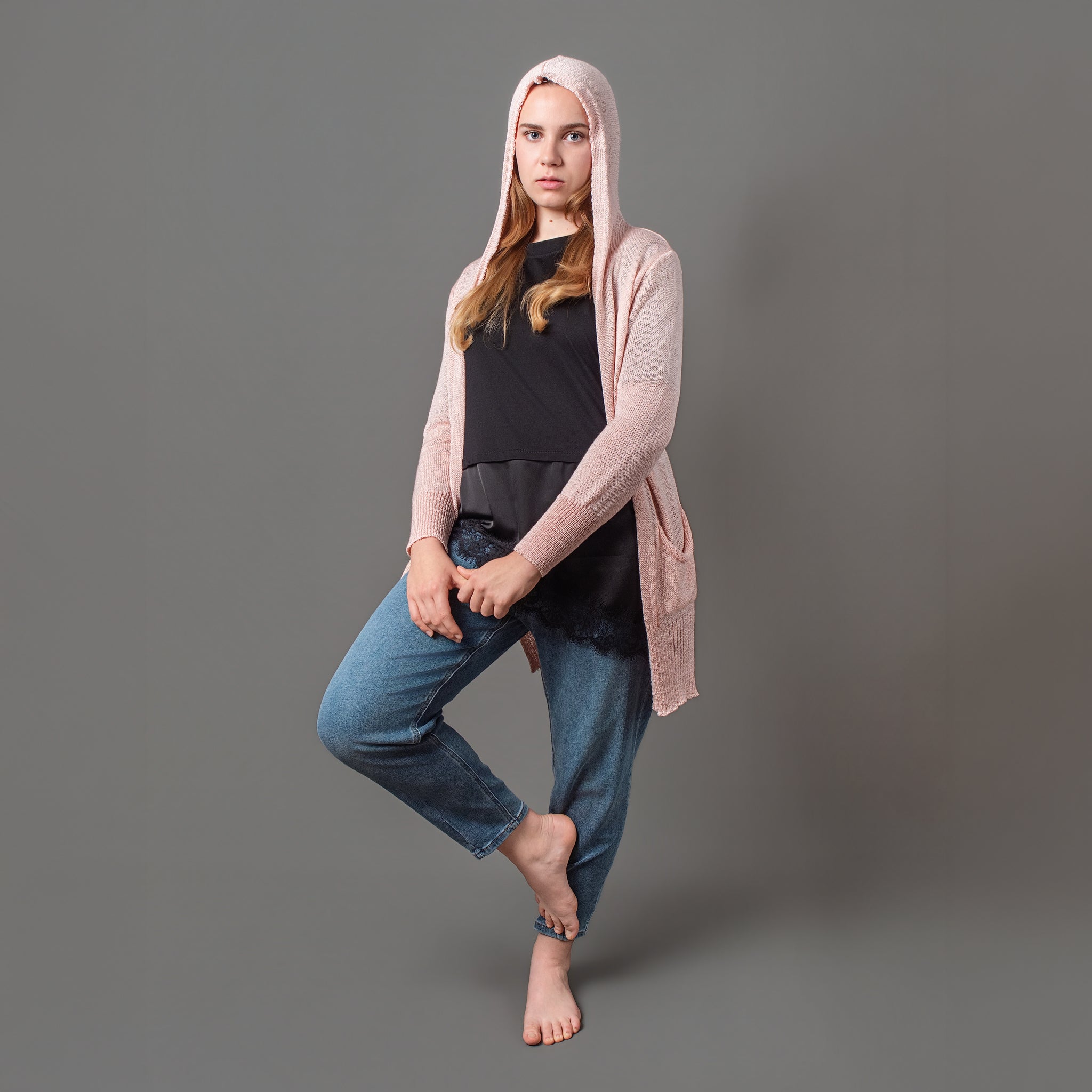 Cardigan con cappuccio Letizia