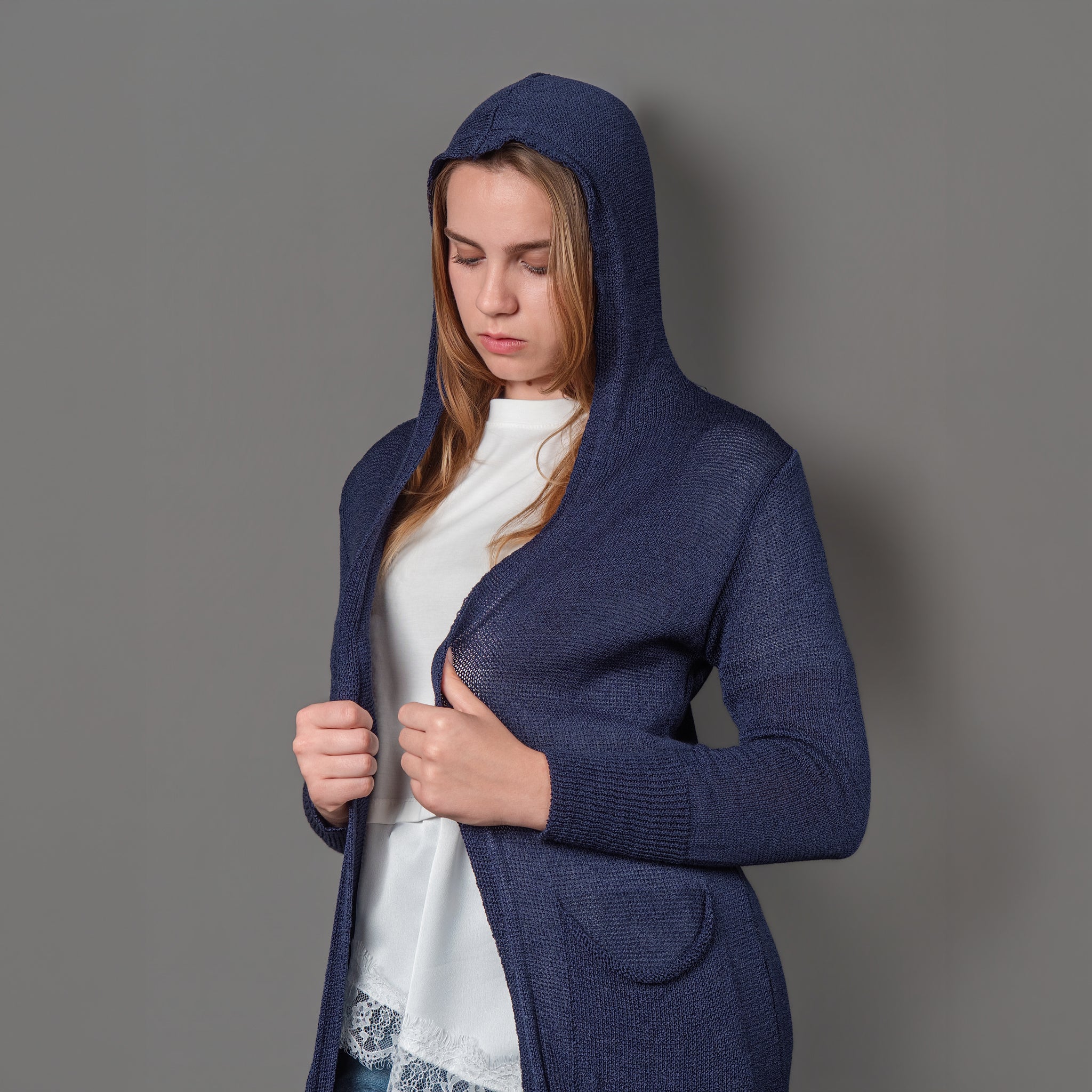 Cardigan con cappuccio Letizia