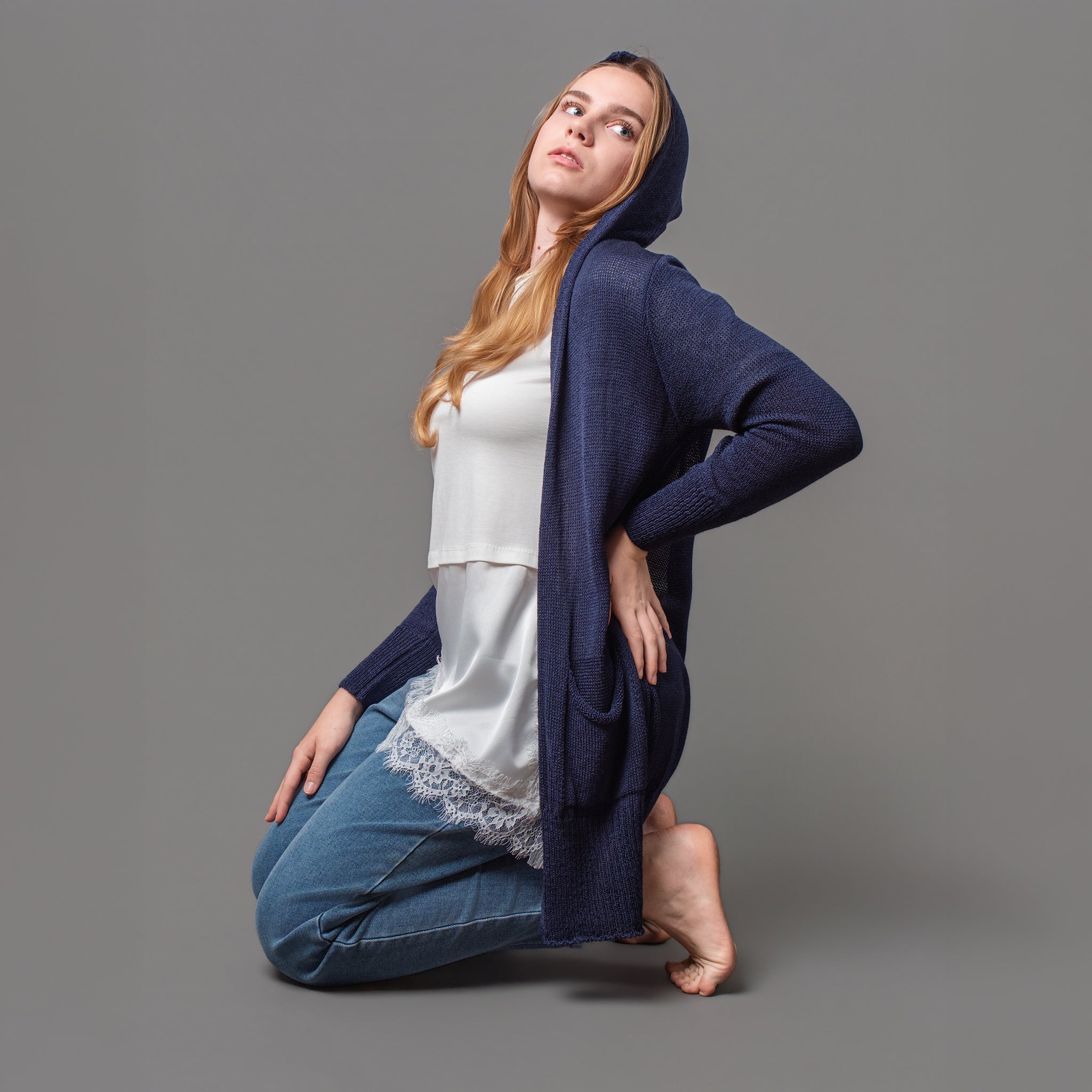 Cardigan con cappuccio Letizia