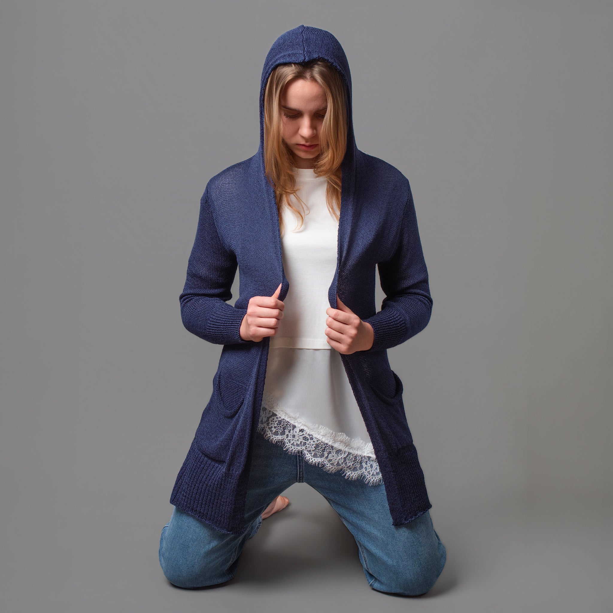 Cardigan con cappuccio Letizia