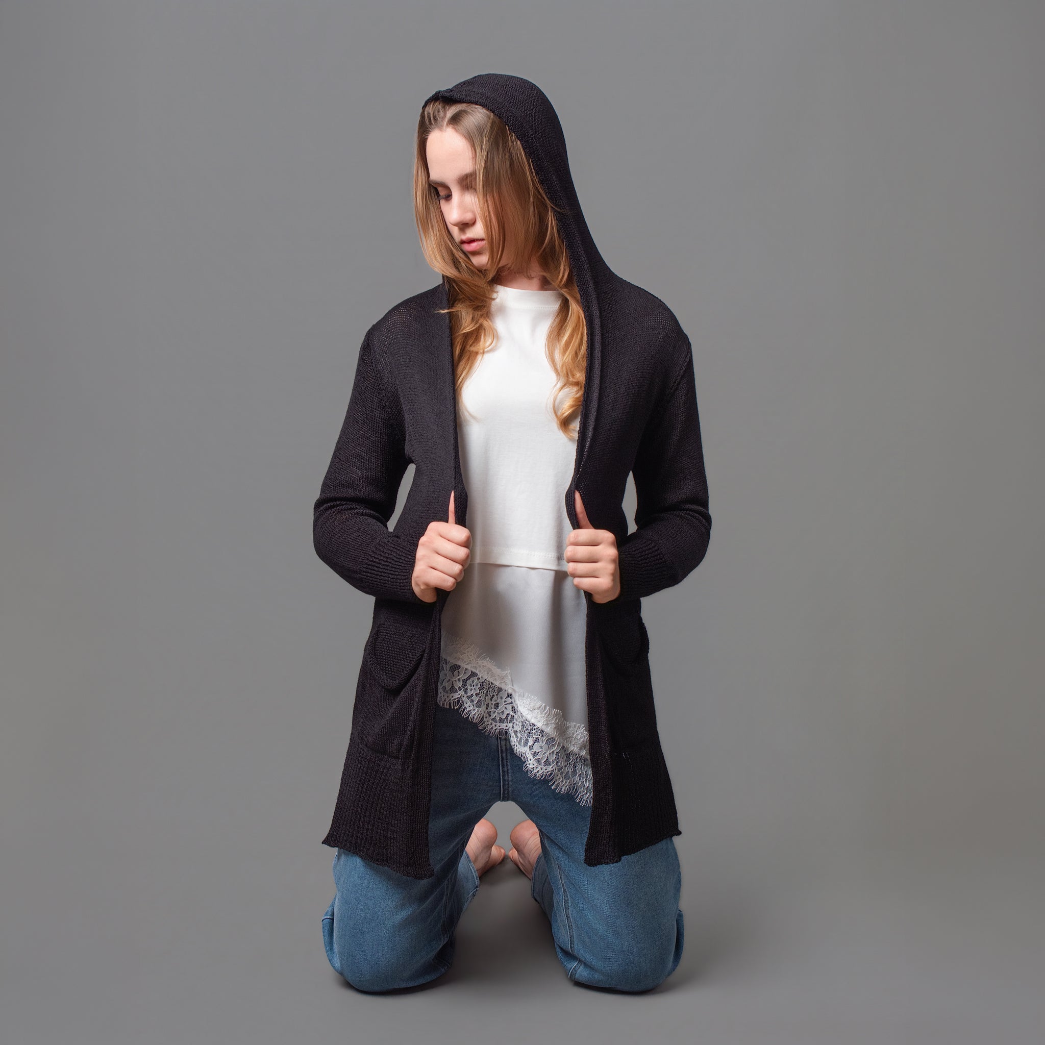 Cardigan con cappuccio Letizia