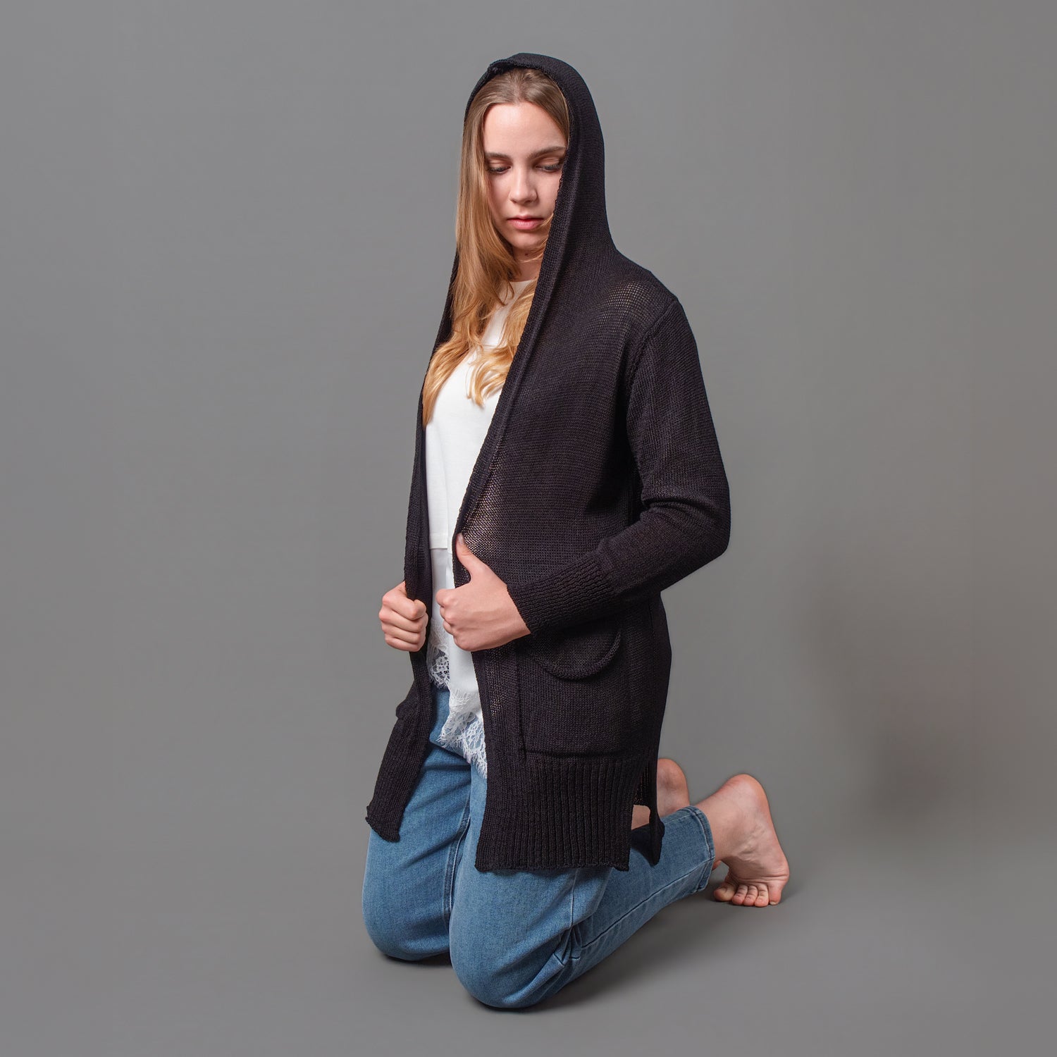 Cardigan con cappuccio Letizia